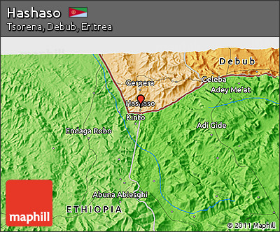 Political 3D Map of Hashaso