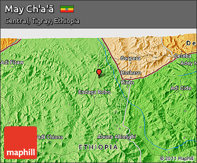 Political 3D Map of May Ch'a'ā