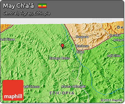 Political 3D Map of May Ch'a'ā