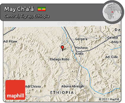 Shaded Relief 3D Map of May Ch'a'ā