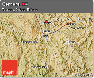 Satellite Map of Gergera