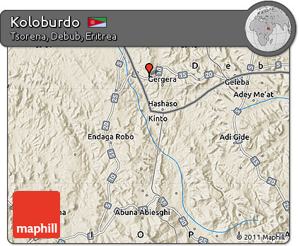 Shaded Relief Map of Koloburdo