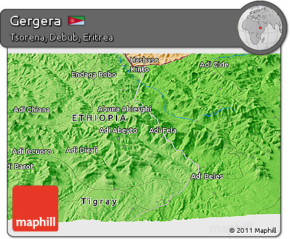 Political Panoramic Map of Gergera