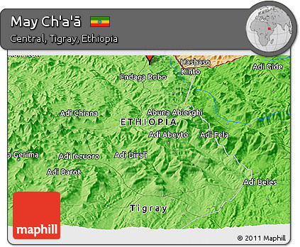 Political Panoramic Map of May Ch'a'ā