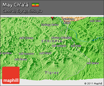 Political Panoramic Map of May Ch'a'ā