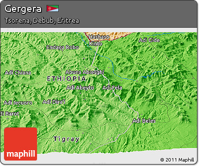 Political Panoramic Map of Gergera