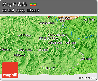 Political Panoramic Map of May Ch'a'ā
