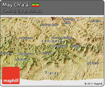 Satellite Panoramic Map of May Ch'a'ā