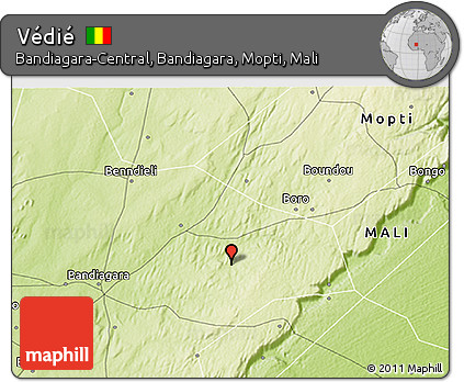 Physical 3D Map of Védié