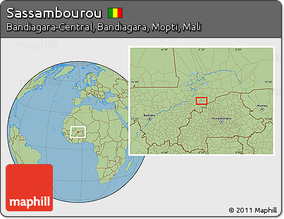 Savanna Style Location Map of Sassambourou