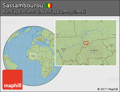 Savanna Style Location Map of Sassambourou