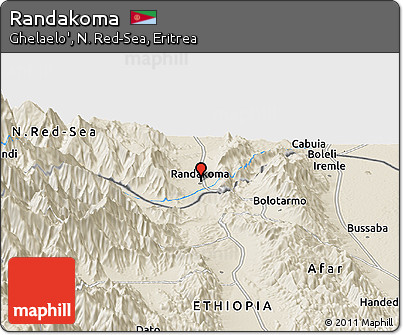 Shaded Relief Panoramic Map of Randakoma