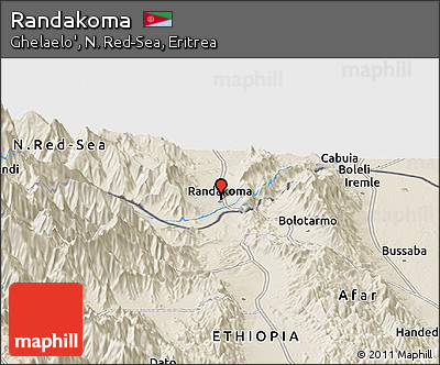 Shaded Relief Panoramic Map of Randakoma