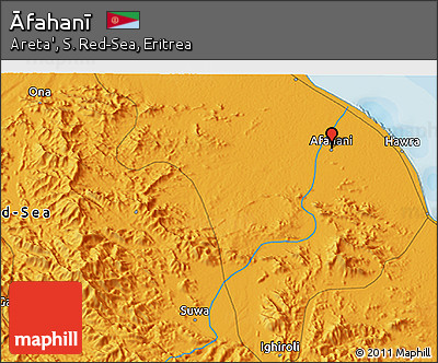 Political 3D Map of Āfahanī