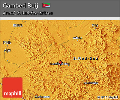 Political 3D Map of Gambed Buij