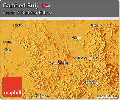 Political 3D Map of Gambed Buij