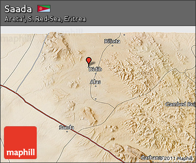 Satellite 3D Map of Saada