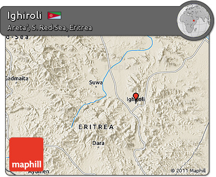 Shaded Relief 3D Map of Ighiroli
