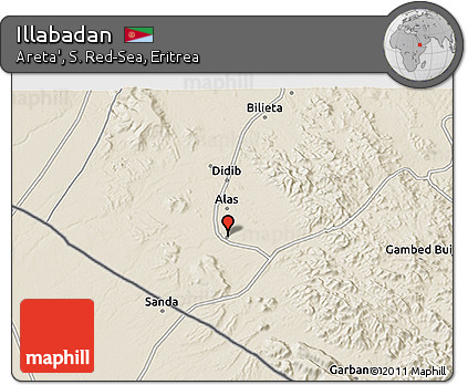 Shaded Relief 3D Map of Illabadan