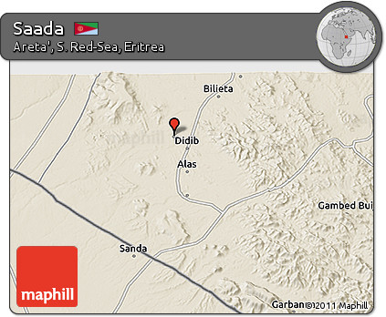 Shaded Relief 3D Map of Saada