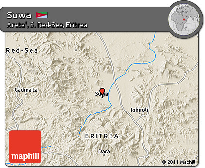 Shaded Relief 3D Map of Suwa