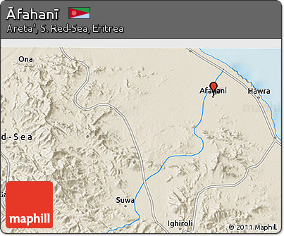 Shaded Relief 3D Map of Āfahanī