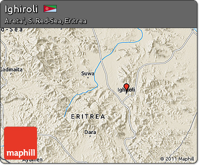 Shaded Relief 3D Map of Ighiroli
