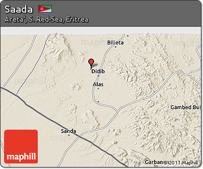 Shaded Relief 3D Map of Saada