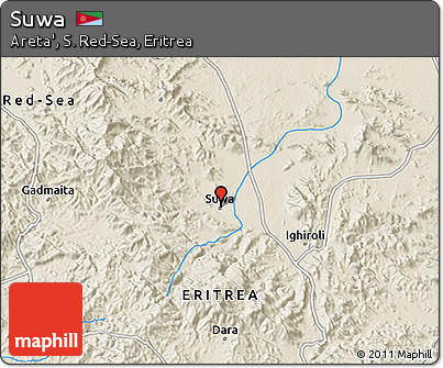 Shaded Relief 3D Map of Suwa