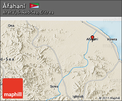 Shaded Relief 3D Map of Āfahanī