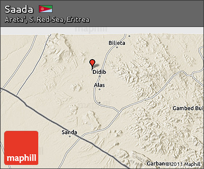 Shaded Relief 3D Map of Saada