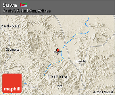 Shaded Relief 3D Map of Suwa