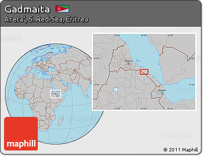 Gray Location Map of Gadmaita