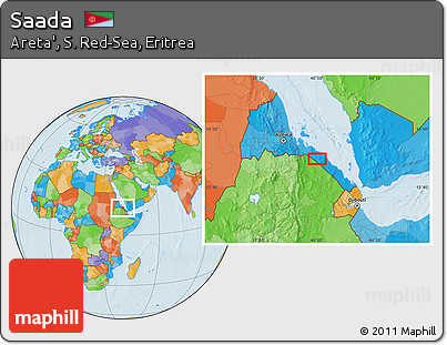 Political Location Map of Saada