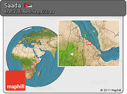 Satellite Location Map of Saada