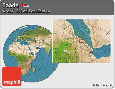 Satellite Location Map of Saada