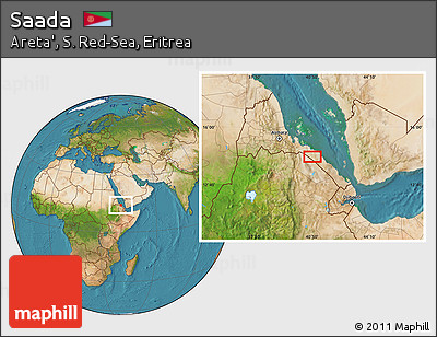 Satellite Location Map of Saada