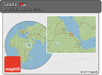 Savanna Style Location Map of Saada
