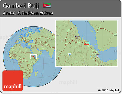 Savanna Style Location Map of Gambed Buij