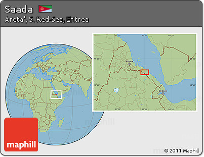 Savanna Style Location Map of Saada