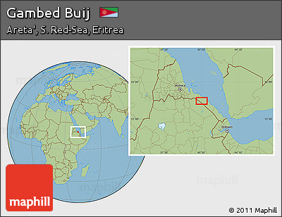 Savanna Style Location Map of Gambed Buij