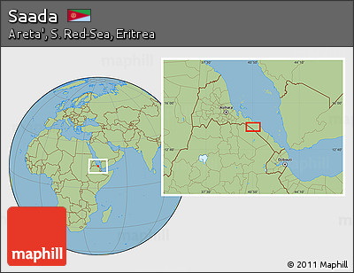 Savanna Style Location Map of Saada