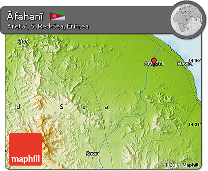 Physical Map of Āfahanī