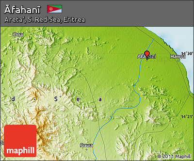 Physical Map of Āfahanī
