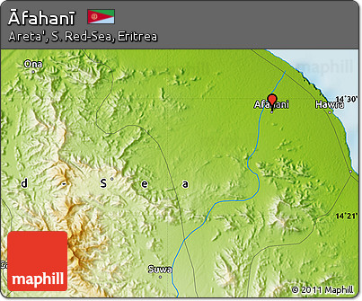 Physical Map of Āfahanī