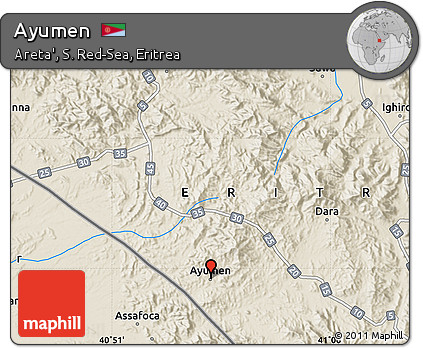 Shaded Relief Map of Ayumen