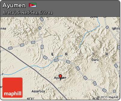 Shaded Relief Map of Ayumen