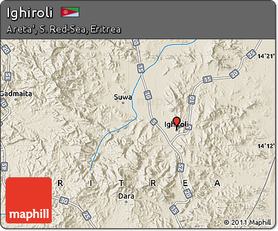 Shaded Relief Map of Ighiroli