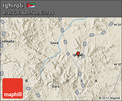 Shaded Relief Map of Ighiroli