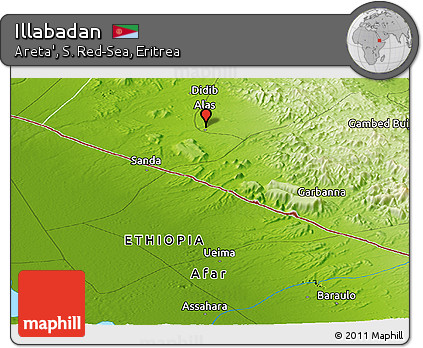 Physical Panoramic Map of Illabadan